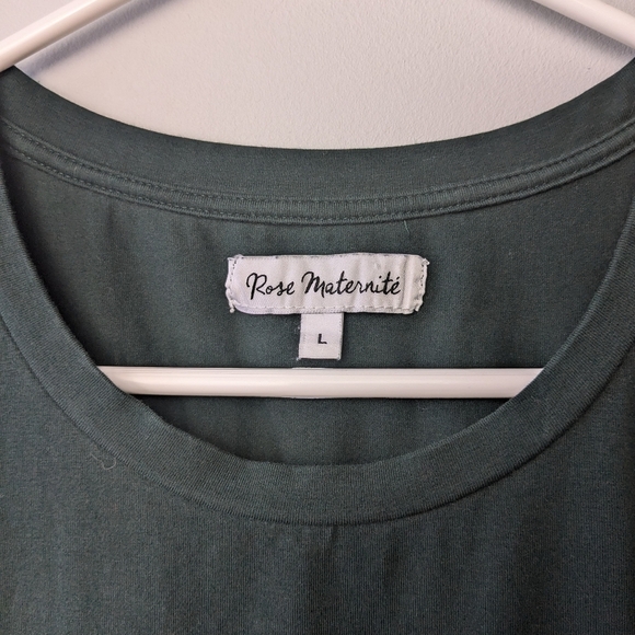 ROSE MATERNITÉ T-shirt Dress Green Color Size Large In GREAT Used Condition - Picture 5 of 9